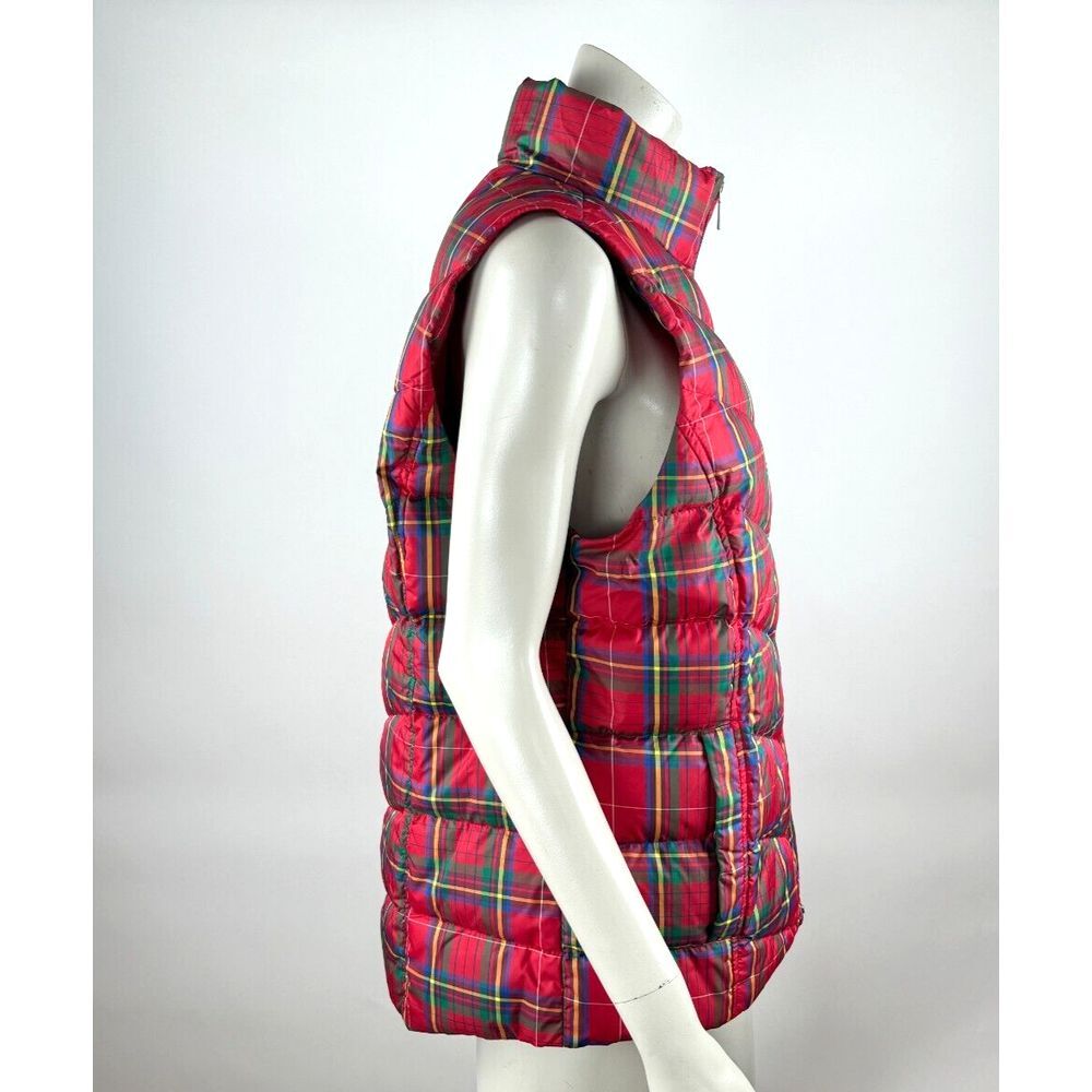 Lands End Down Puffer Vest Women L 14-16 NWOT Full Zip Sleeveless Jacket Tartan - Picture 4 of 13